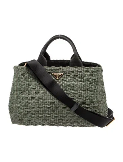 Pre-owned Prada Tessuto Nylon Messenger Bag In Green