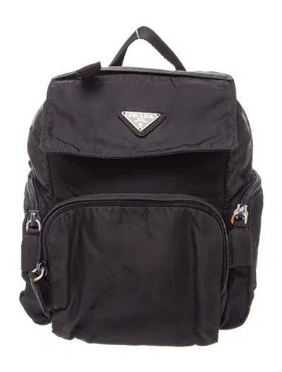Pre-owned Prada Tessuto Nylon Mini Nylon Backpack In Black