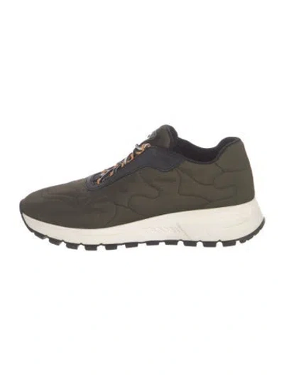 Pre-owned Prada Tessuto Nylon Nylon Athletic Sneakers In Green
