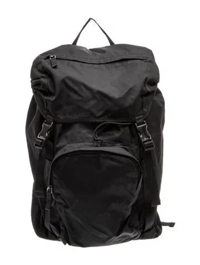 Pre-owned Prada Tessuto Nylon Nylon Backpack In Black