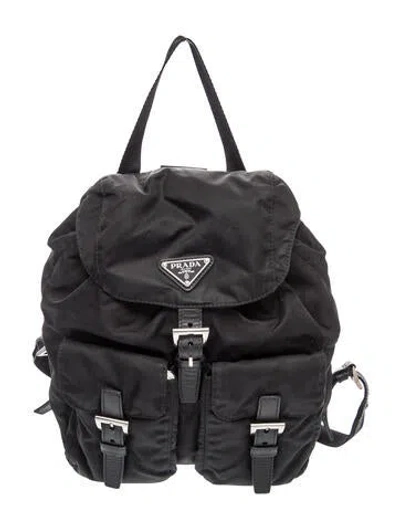 Pre-owned Prada Tessuto Nylon Nylon Backpack Medium In Black