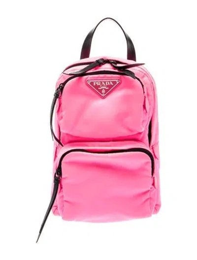 Pre-owned Prada Tessuto Nylon Nylon Backpack In Pink