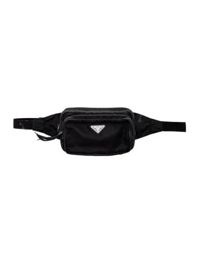 Pre-owned Prada Tessuto Nylon Nylon Belt Bag In Black