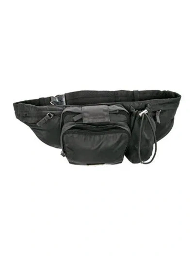 Pre-owned Prada Tessuto Nylon Nylon Belt Bag Small In Black