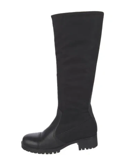 Pre-owned Prada Tessuto Nylon Nylon Boots In Black
