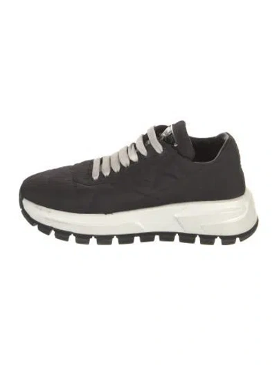 Pre-owned Prada Tessuto Nylon Nylon Sneakers In Black