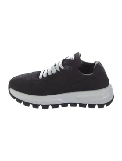 Pre-owned Prada Tessuto Nylon Nylon Sneakers In Black