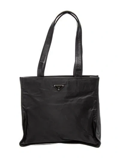 Pre-owned Prada Tessuto Nylon Nylon Tote Bag In Black