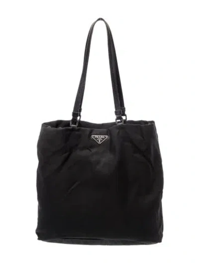 Pre-owned Prada Tessuto Nylon Nylon Tote Medium In Black