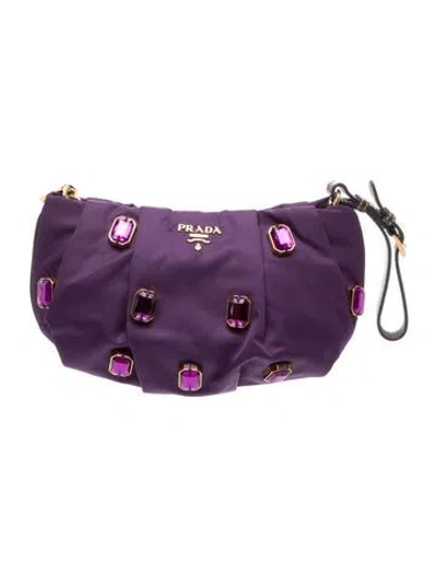 Pre-owned Prada Tessuto Nylon Pietre In Purple