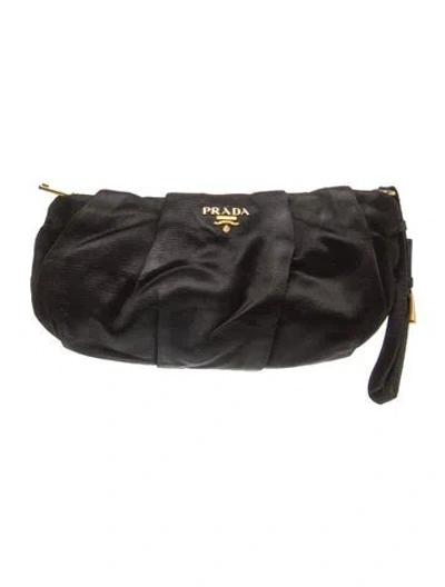 Pre-owned Prada Tessuto Nylon Pouch Bag In Black