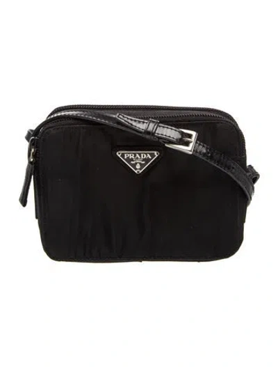Pre-owned Prada Tessuto Nylon Pouch Crossbody Bag In Black