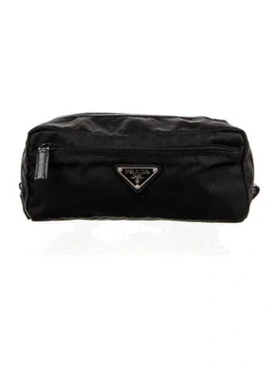 Pre-owned Prada Tessuto Nylon Pouch Vintage In Black