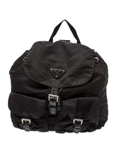 Pre-owned Prada Tessuto Nylon Re-nylon Backpack In Black