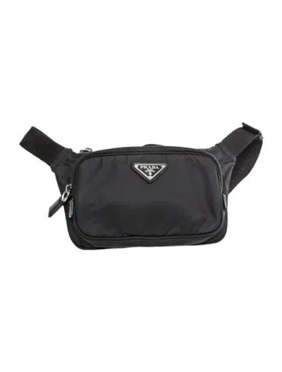Pre-owned Prada Tessuto Nylon Re-nylon Belt Bag In Black
