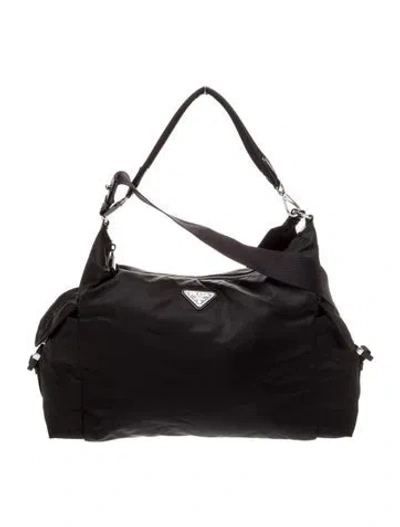 Pre-owned Prada Tessuto Nylon Shoulder Bag In Black
