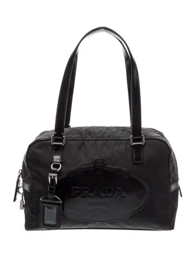 Pre-owned Prada Tessuto Nylon Shoulder Bag In Black