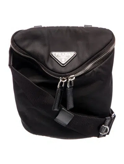 Pre-owned Prada Tessuto Nylon Shoulder Bag In Black