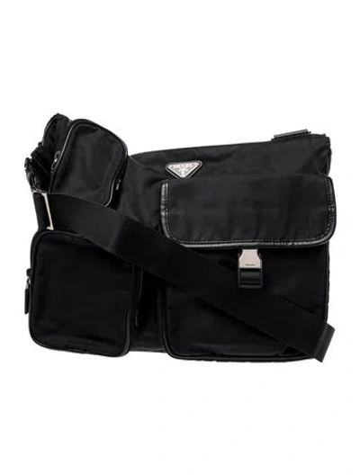 Pre-owned Prada Tessuto Nylon Shoulder Bag In Black