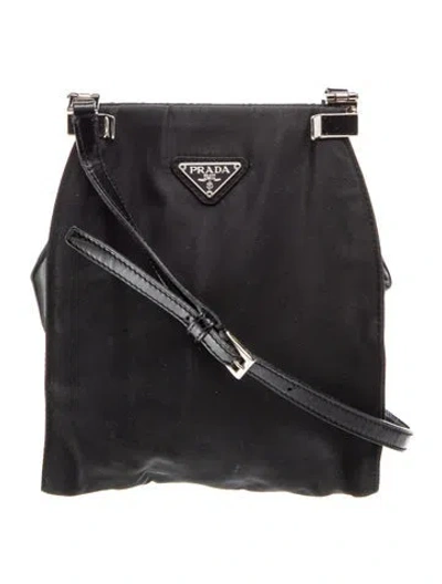 Pre-owned Prada Tessuto Nylon Shoulder Bag In Black