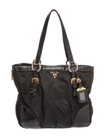 Pre-owned Prada Tessuto Nylon Shoulder Bag In Black