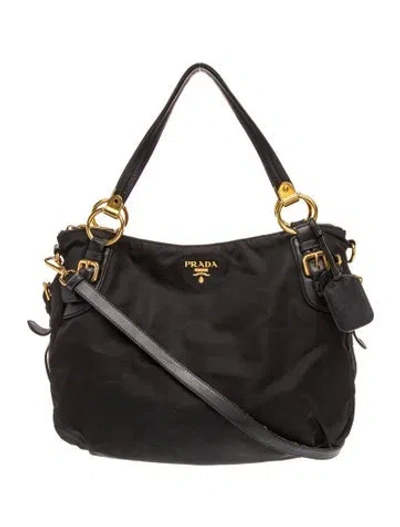 Pre-owned Prada Tessuto Nylon Shoulder Bag In Black