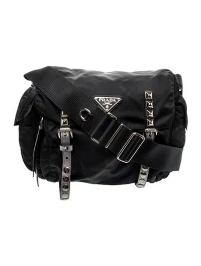 Pre-owned Prada Tessuto Nylon Shoulder Bag In Black