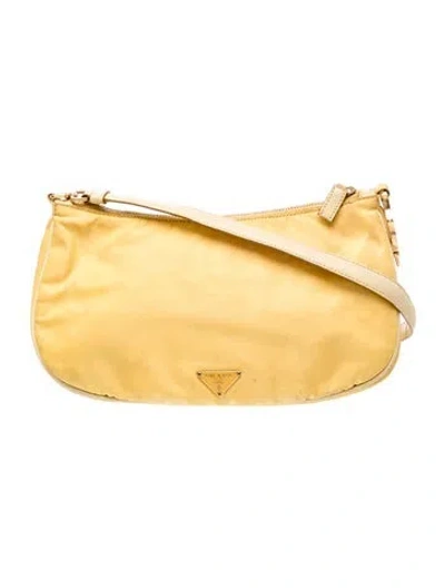 Pre-owned Prada Tessuto Nylon Shoulder Bag Vintage In Yellow