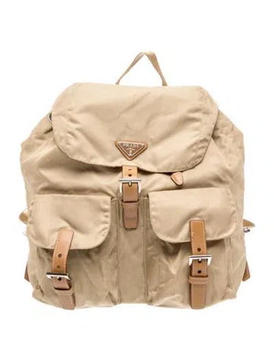 Pre-owned Prada Tessuto Nylon Tessuto Backpack In Neutrals