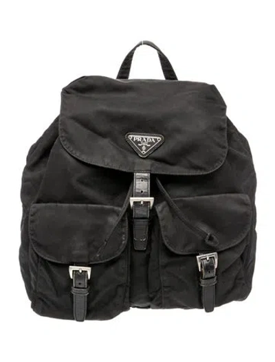 Pre-owned Prada Tessuto Nylon Tessuto Nylon Backpack In Black