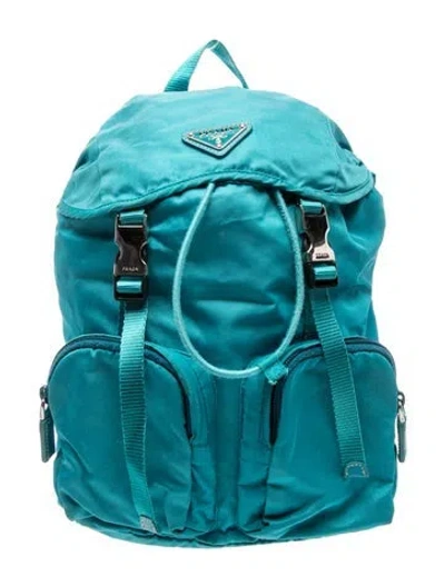 Pre-owned Prada Tessuto Nylon Tessuto Nylon Backpack In Blue