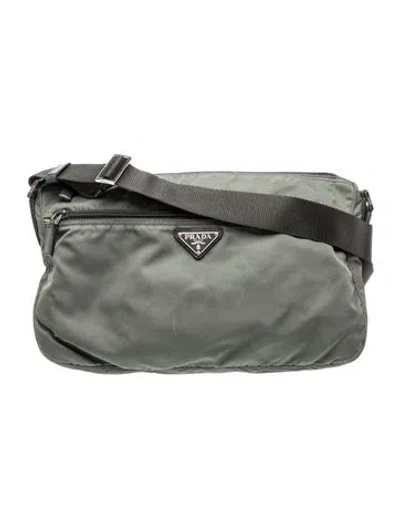 Pre-owned Prada Tessuto Nylon Tessuto Nylon Belt Bag Medium In Gray
