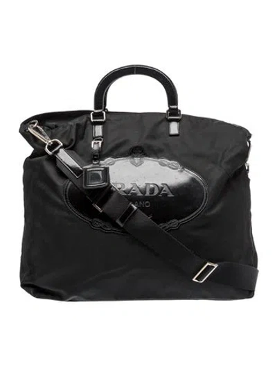 Pre-owned Prada Tessuto Nylon Tessuto Nylon Logo Tote In Black