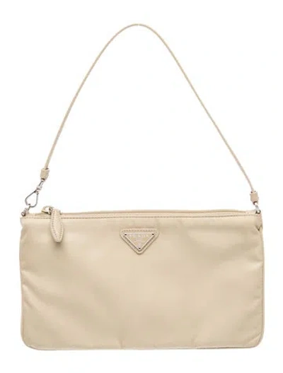 Pre-owned Prada Tessuto Nylon Tessuto Nylon Pochette Shoulder Bag In Neutrals