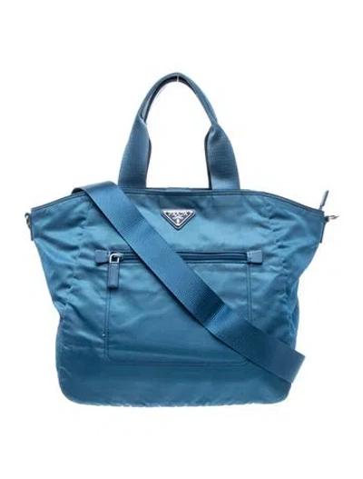 Pre-owned Prada Tessuto Nylon Tessuto Nylon Tote In Blue