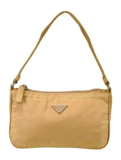 Pre-owned Prada Tessuto Nylon Tessuto Pochette Mini In Neutral