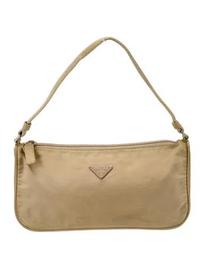 Pre-owned Prada Tessuto Nylon Tessuto Pochette Mini In Neutral
