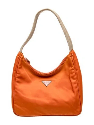 Pre-owned Prada Tessuto Nylon Tessuto Pochette Mini In Orange