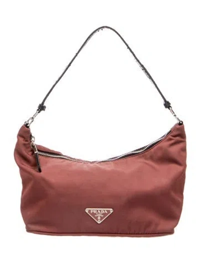 Pre-owned Prada Tessuto Nylon Tessuto Sirio Pochette In Red