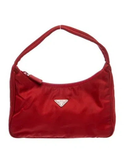 Pre-owned Prada Tessuto Nylon Tessuto Sport Mini Hobo Bag In Red
