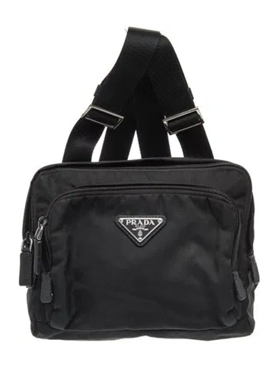 Pre-owned Prada Tessuto Nylon Tessuto Tessuto Montagna Harness In Black