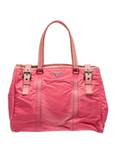 Pre-owned Prada Tessuto Nylon Tessuto Tote Vintage In Pink