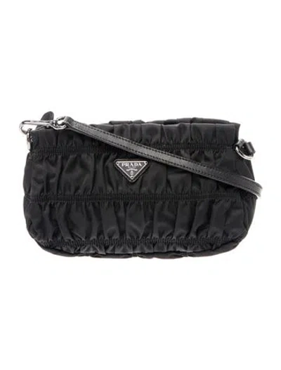 Pre-owned Prada Tessuto Nylon Top Handle Bag In Black