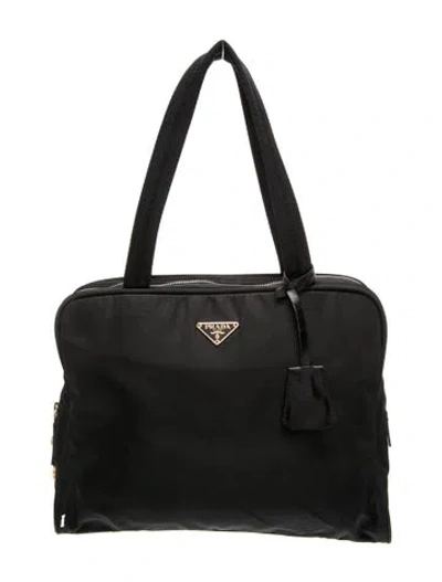 Pre-owned Prada Tessuto Nylon Top Handle Bag In Black