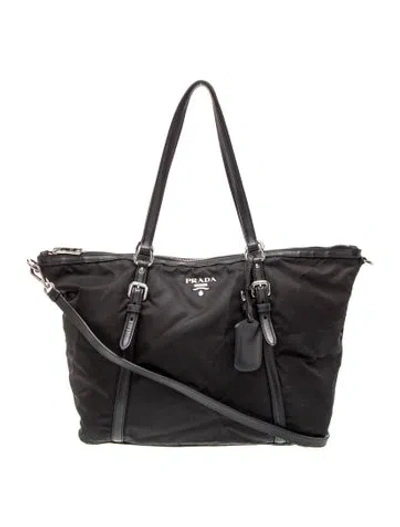 Pre-owned Prada Tessuto Nylon Top Handle Bag In Black