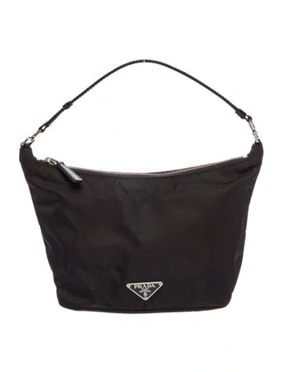 Pre-owned Prada Tessuto Nylon Top Handle Bag In Black