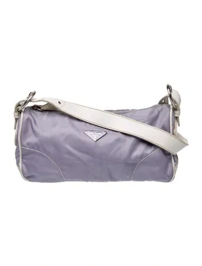 Pre-owned Prada Tessuto Nylon Top Handle Bag In Purple