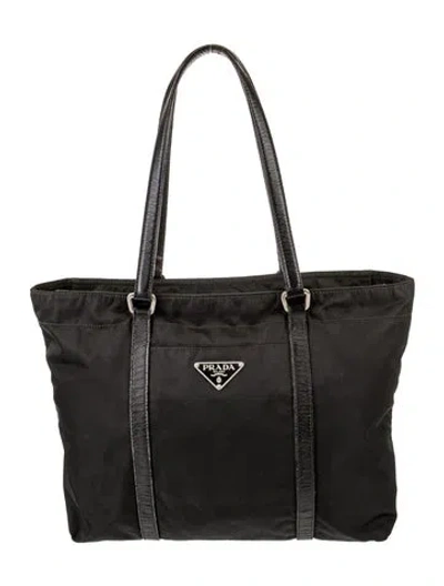 Pre-owned Prada Tessuto Nylon Tote In Black