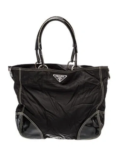 Pre-owned Prada Tessuto Nylon Tote In Black