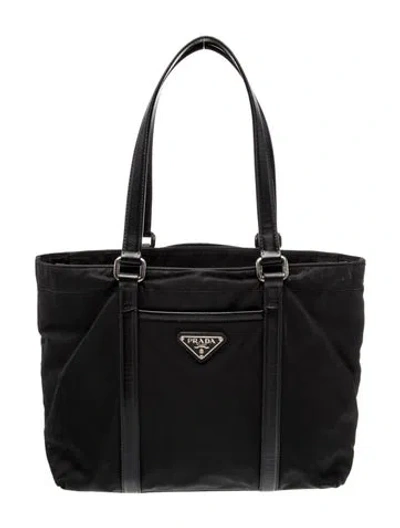 Pre-owned Prada Tessuto Nylon Tote In Black